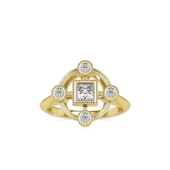 Vintage Bezel Set Diamond Engagement Ring