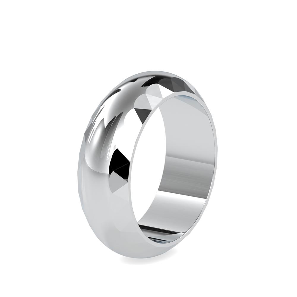 Domed Side Hammered Wedding Ring
