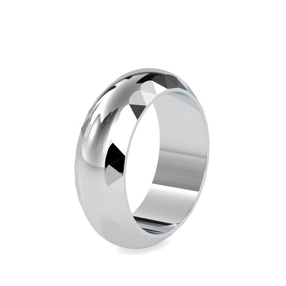 Domed Side Hammered Wedding Ring
