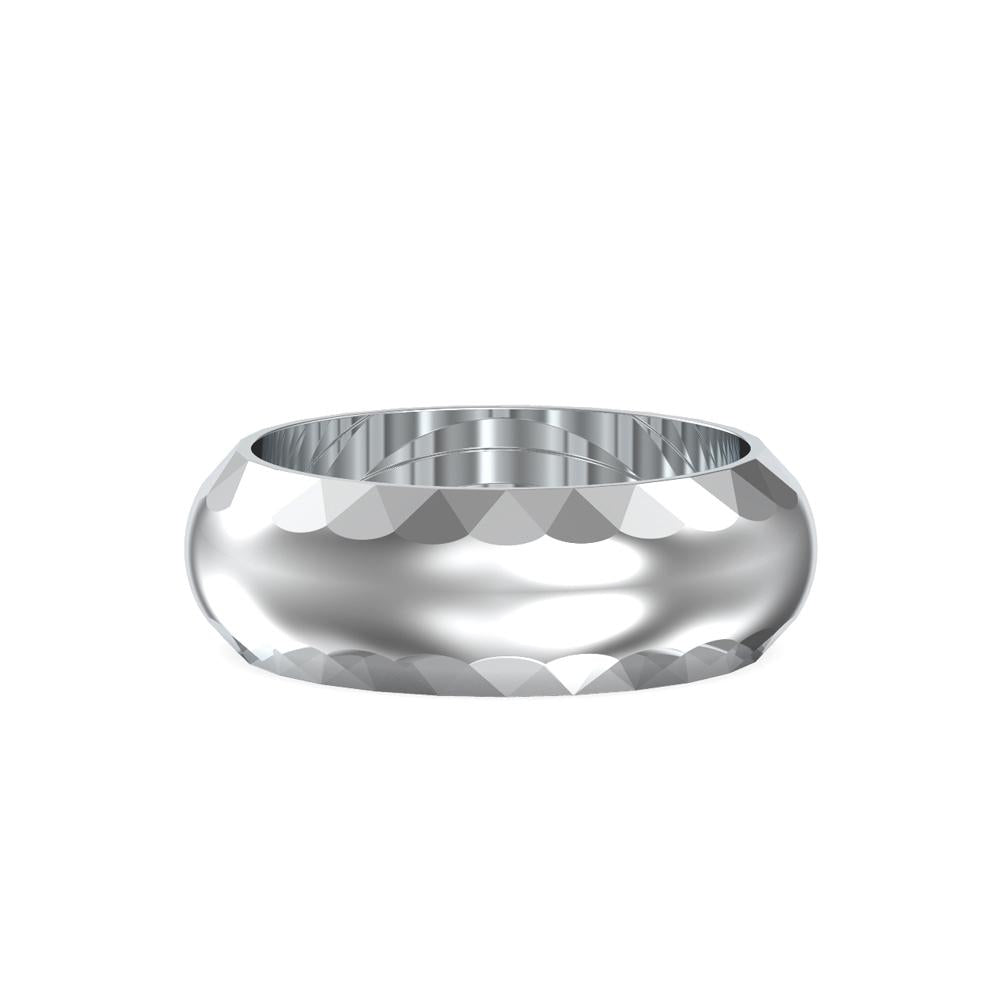 Domed Side Hammered Wedding Ring