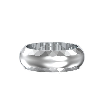 Domed Side Hammered Wedding Ring