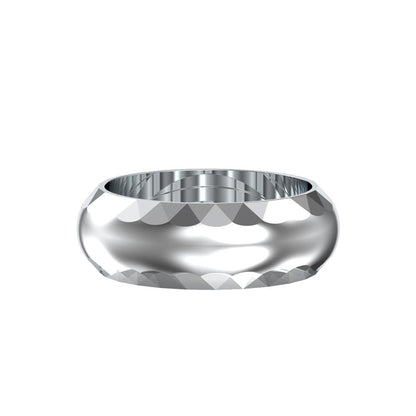 Domed Side Hammered Wedding Ring