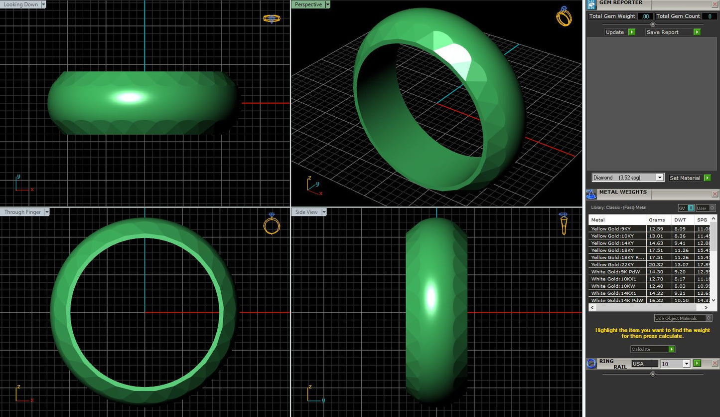 Domed Side Hammered Wedding Ring