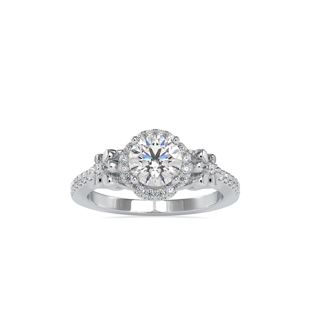 Fancy Flower Halo Diamond Engagement Ring