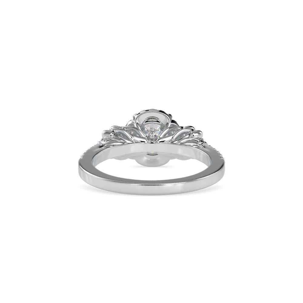 Fancy Flower Halo Diamond Engagement Ring