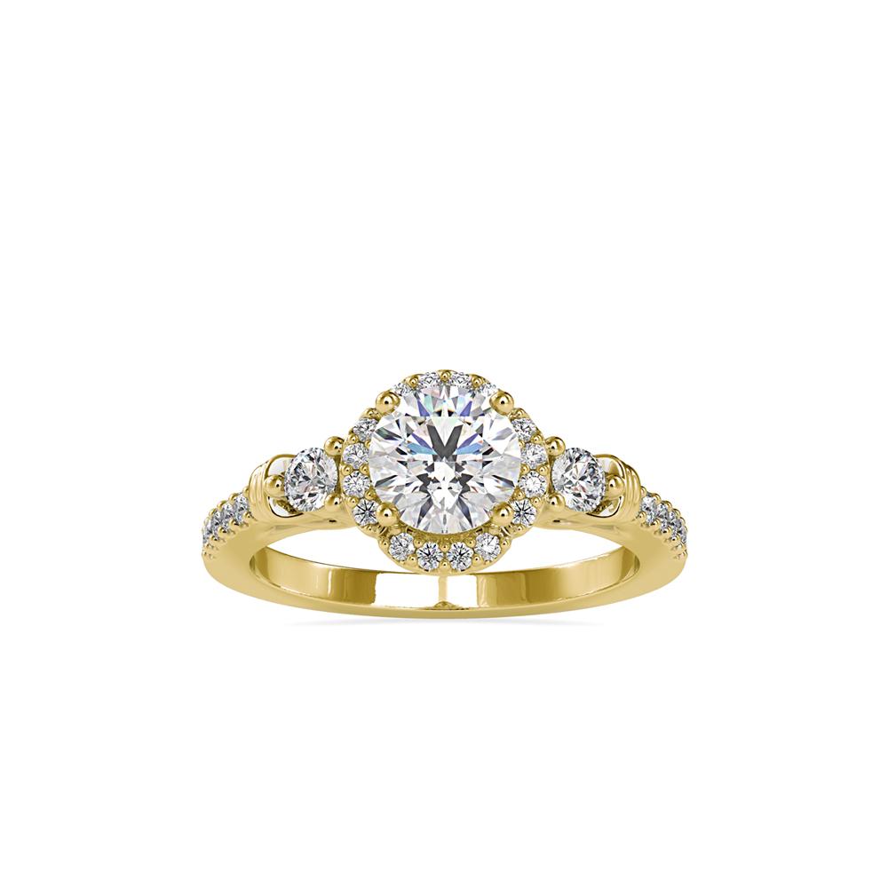 Fancy Hidden Flower Halo Diamond Engagement Ring