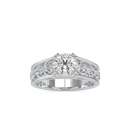 4 Duet Prongs Vintage Diamond Engagement Ring