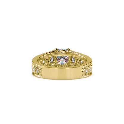 4 Duet Prongs Vintage Diamond Engagement Ring