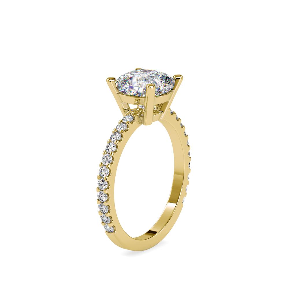 Cushion 4 Prong Diamond Solitaire Engagement Ring