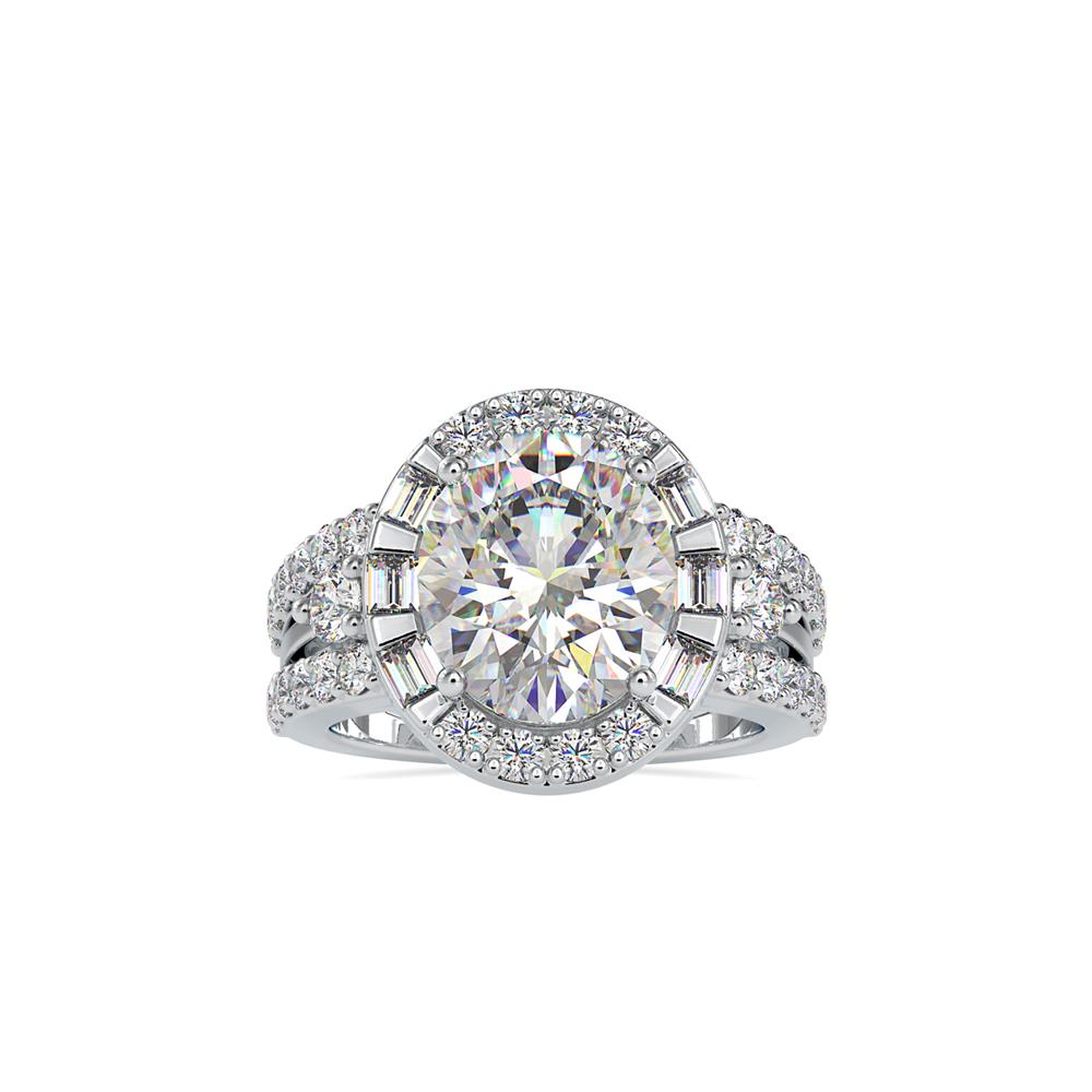 Oval Shape Vintage Halo Daimond Engagement Ring