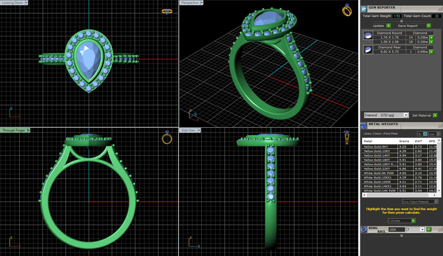 Pear Shape Diamond Engagement Ring