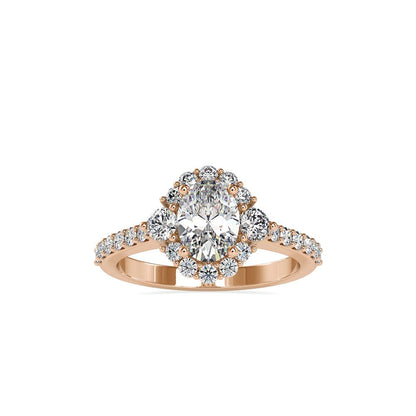 Oval shape Vintage Halo Diamond Engagement Ring