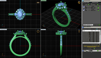 Oval shape Vintage Halo Diamond Engagement Ring