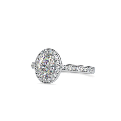4 Prong Oval Halo Diamond Engagement Ring