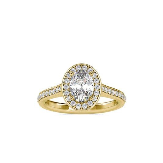 4 Prong Oval Halo Diamond Engagement Ring