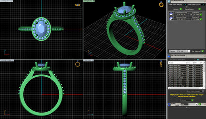 4 Prong Oval Halo Diamond Engagement Ring