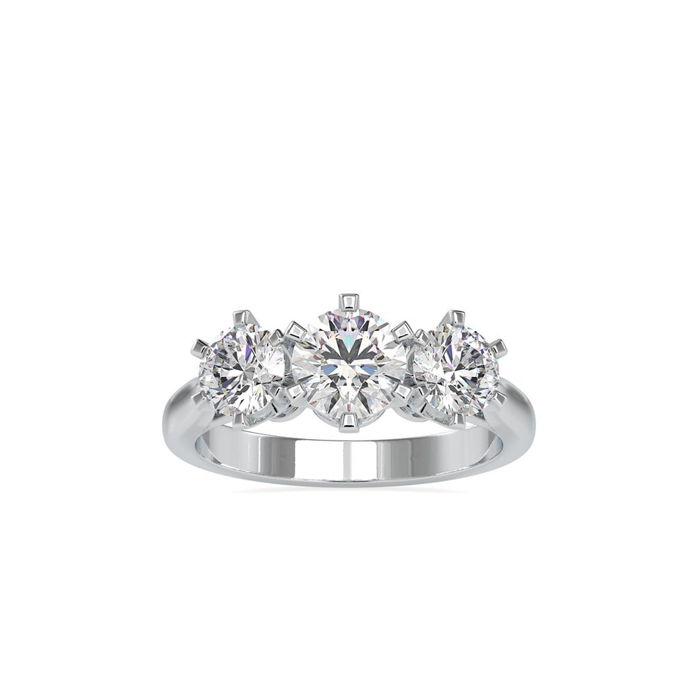 Classic Three-Stone Tapered Engagement Ring