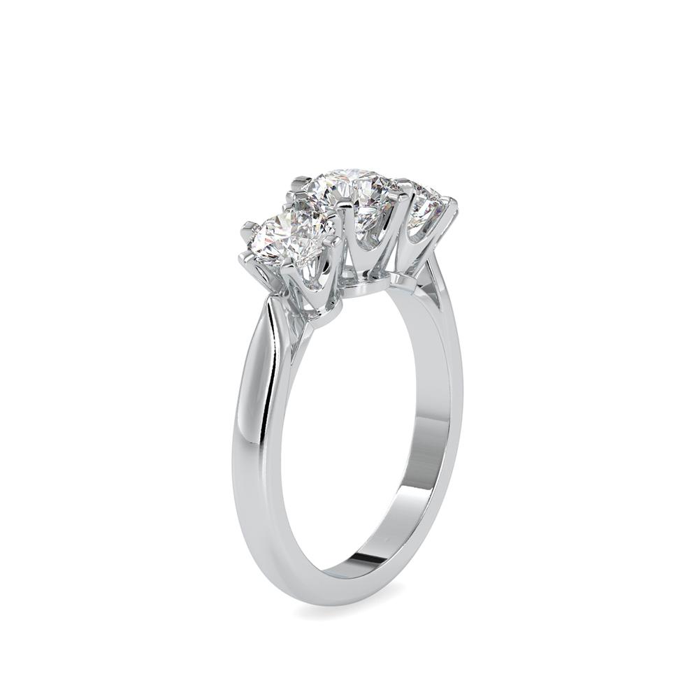 Classic Three-Stone Tapered Engagement Ring