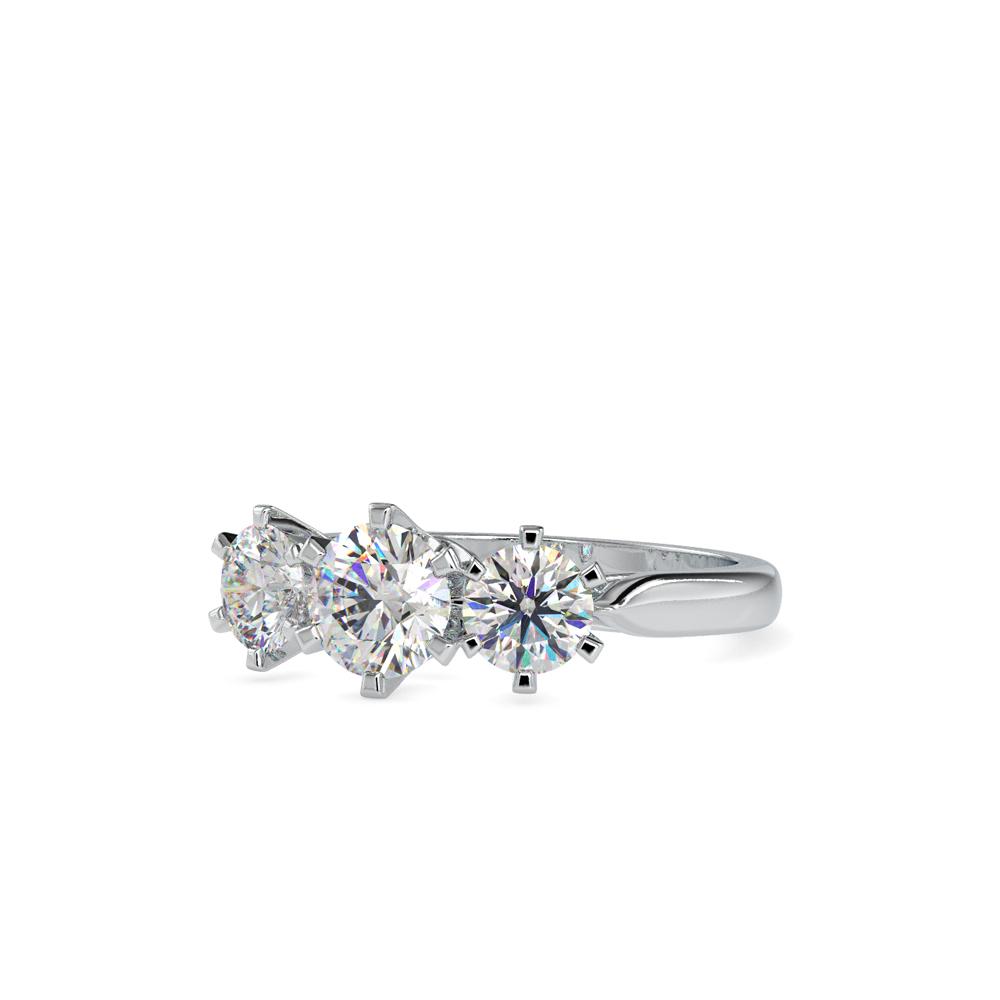 Classic Three-Stone Tapered Engagement Ring