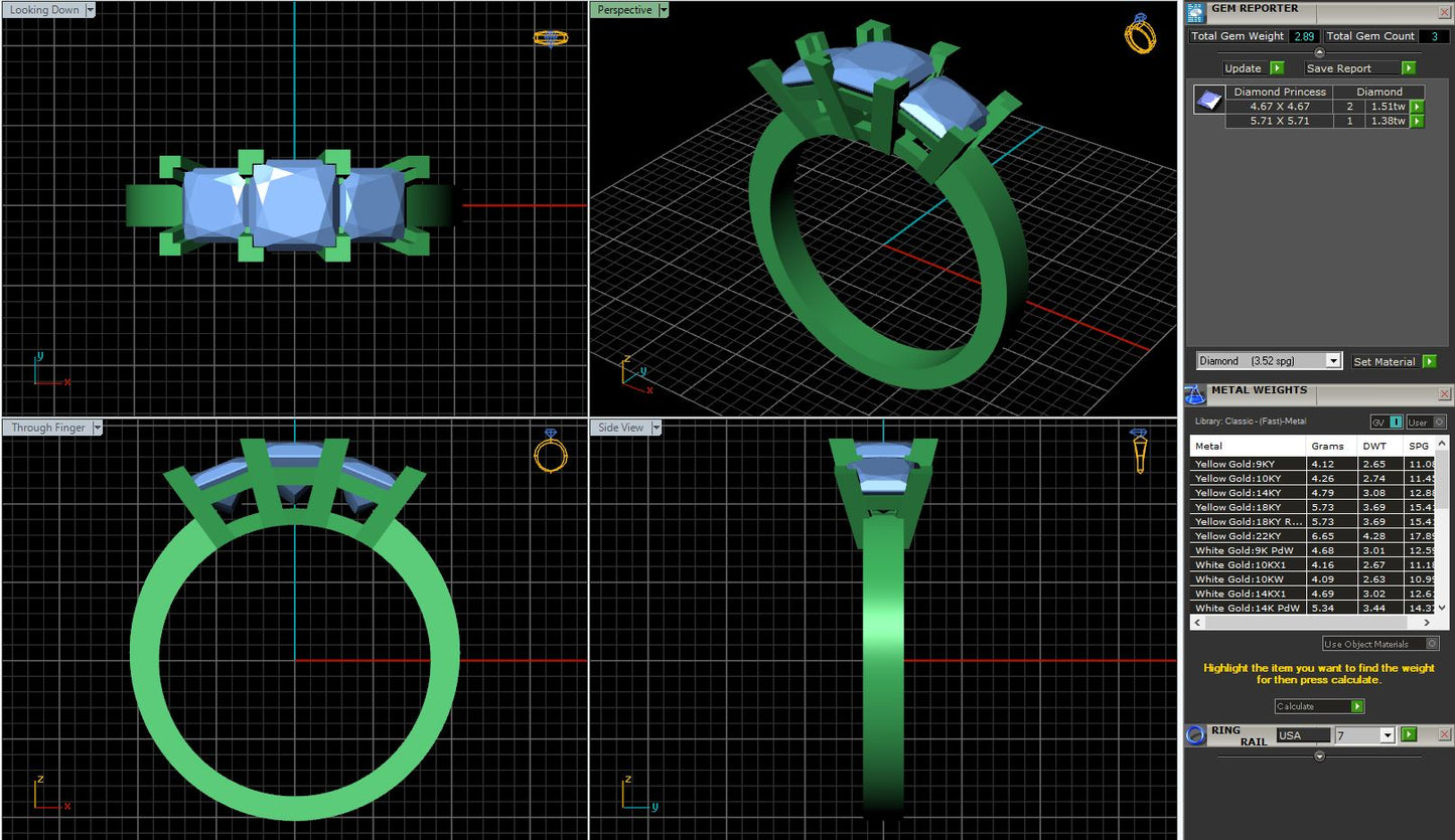Princess 3-Stone Comfort Engagement Ring