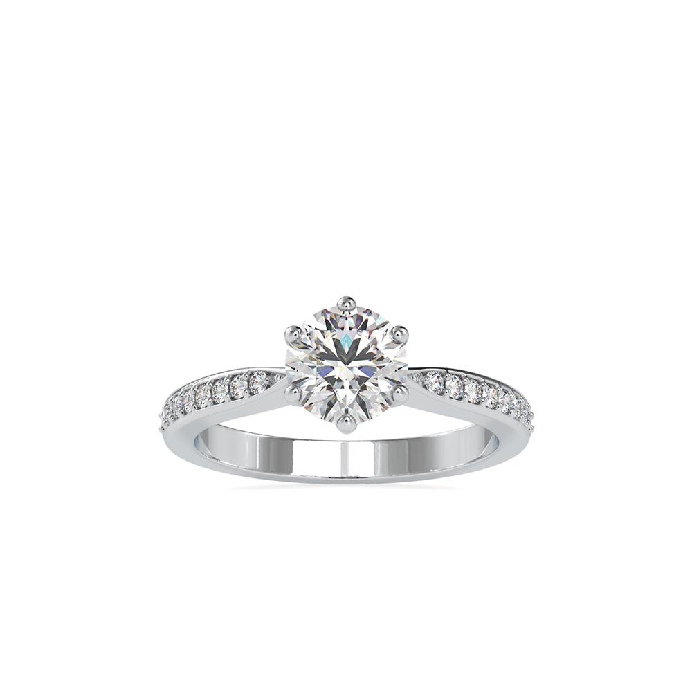 Classic 6 Prong Tapered Solitaire Engagement Ring