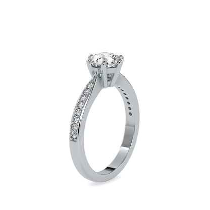 Classic 6 Prong Tapered Solitaire Engagement Ring