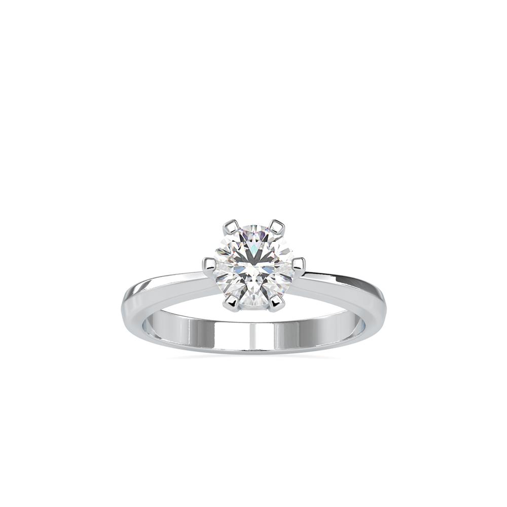 Petite 6 Prong Tapered Solitaire Engagement Ring