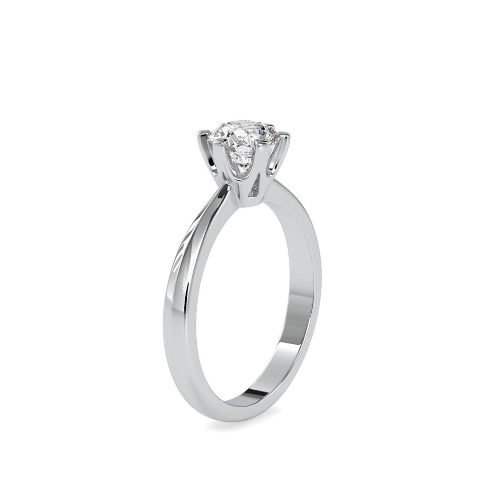 Petite 6 Prong Tapered Solitaire Engagement Ring