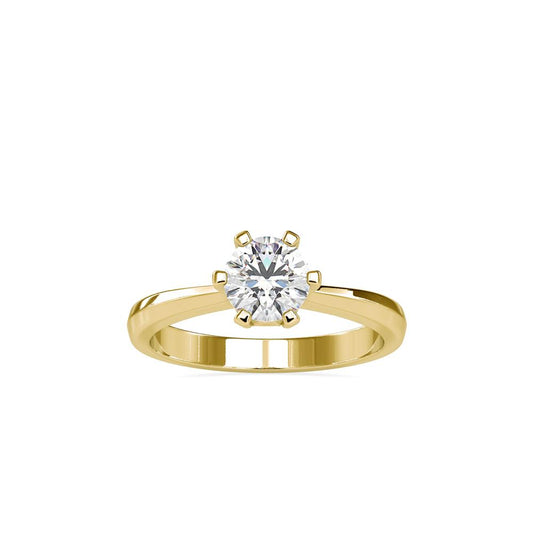 Petite 6 Prong Tapered Solitaire Engagement Ring