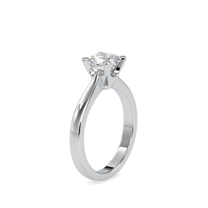Princess Diamond Tapered Solitaire Engagement Ring