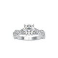 4 Prong Round Infinity Twist Diamond Engagement Ring