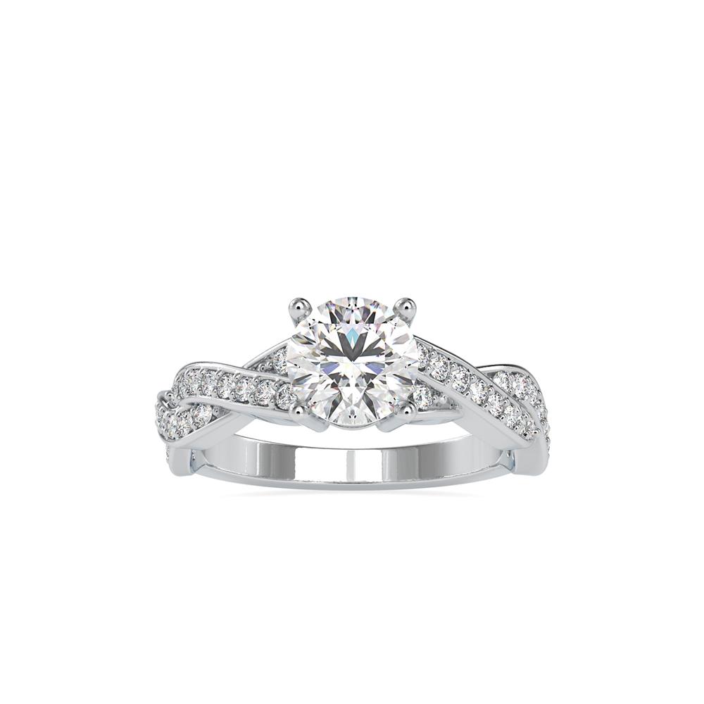 4 Prong Round Infinity Twist Diamond Engagement Ring