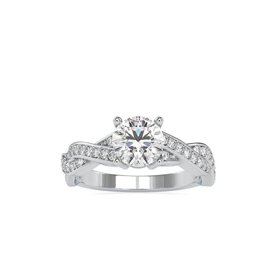 4 Prong Round Infinity Twist Diamond Engagement Ring