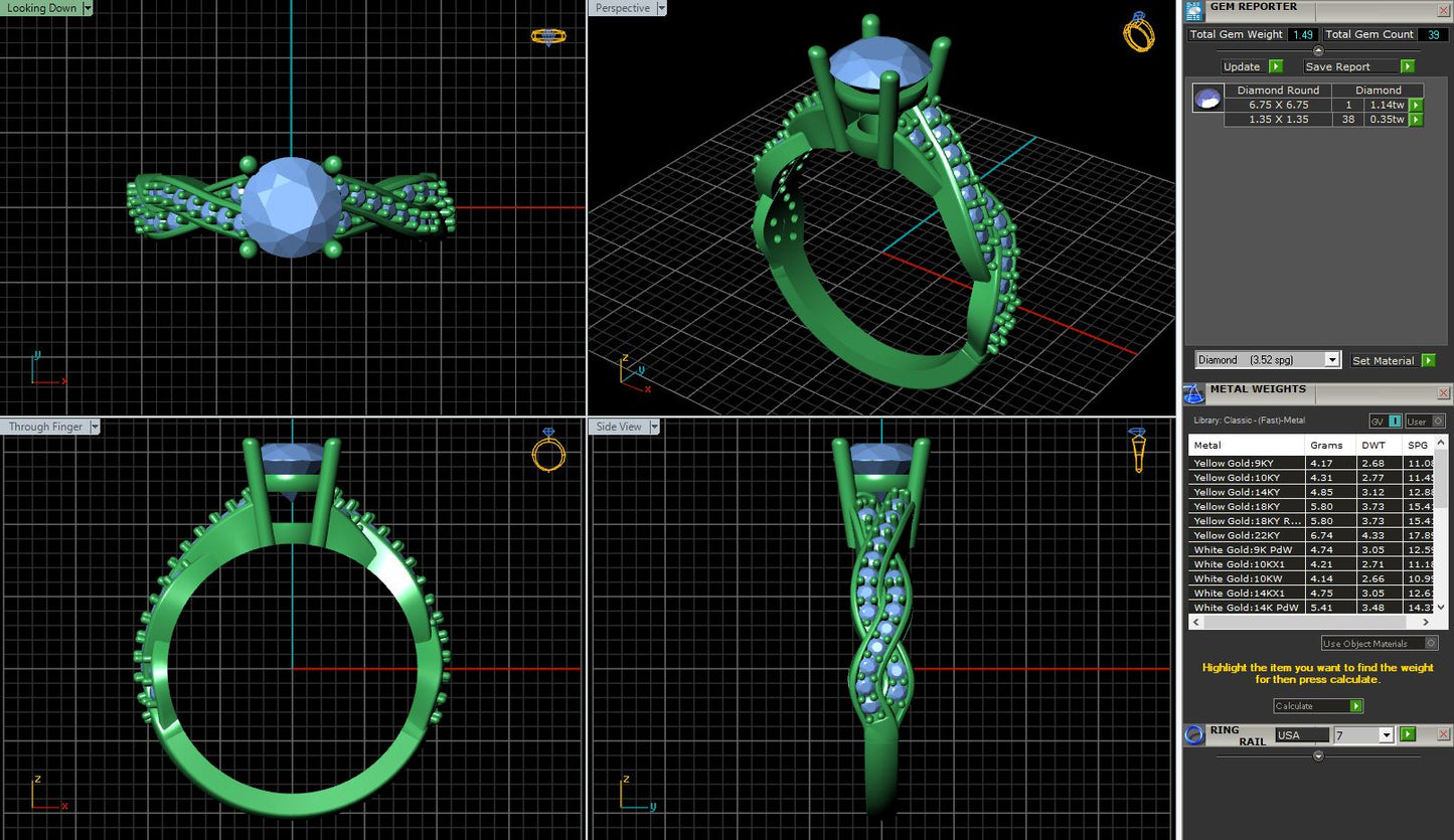 4 Prong Round Infinity Twist Diamond Engagement Ring