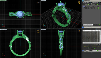 4 Prong Round Infinity Twist Diamond Engagement Ring