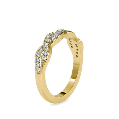 Infinity Twist Micropave Diamond Wedding Ring
