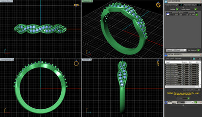 Infinity Twist Micropave Diamond Wedding Ring