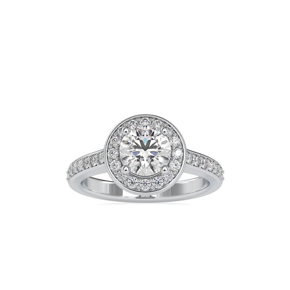 Round Halo Dimaond Engagement Ring