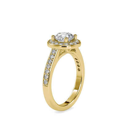 Round Halo Dimaond Engagement Ring