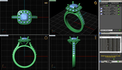 Vintage Cushion Halo Diamond Engagement Ring