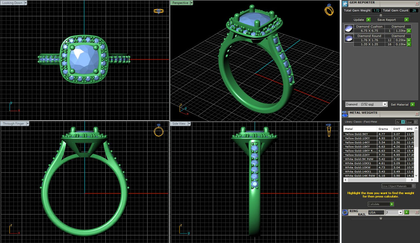 Cushion Halo Diamond Engagement Ring