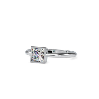Princess Bezel Set Petite Engagement Ring