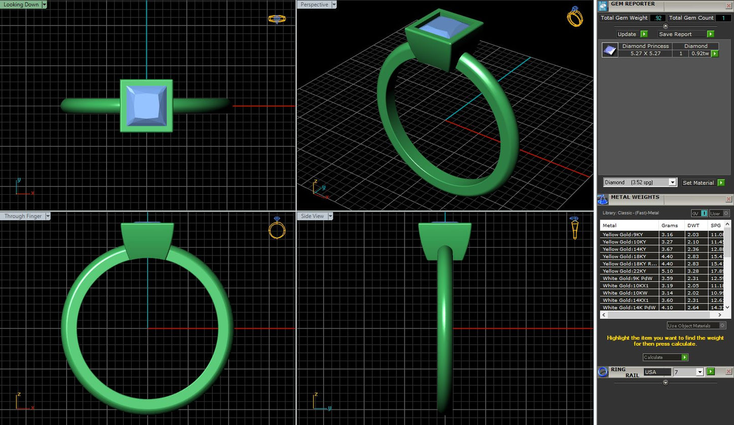 Princess Bezel Set Petite Engagement Ring