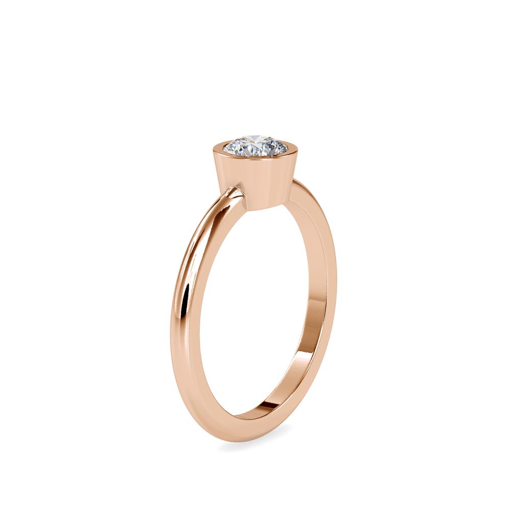 Petite Round Bezel Set Engagement Ring