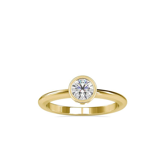 Petite Round Bezel Set Engagement Ring