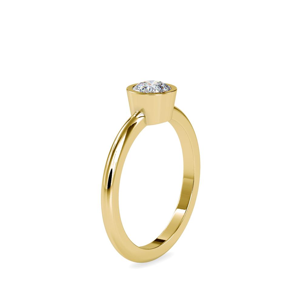 Petite Round Bezel Set Engagement Ring