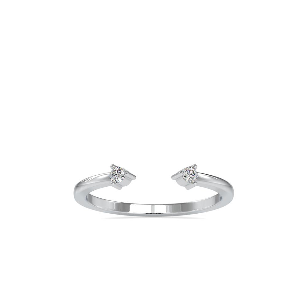 Round Diamond Tiny Cuff Ring