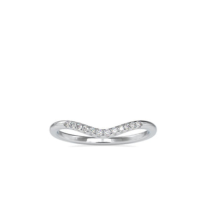 Curved French Pave Diamond Wedding Band