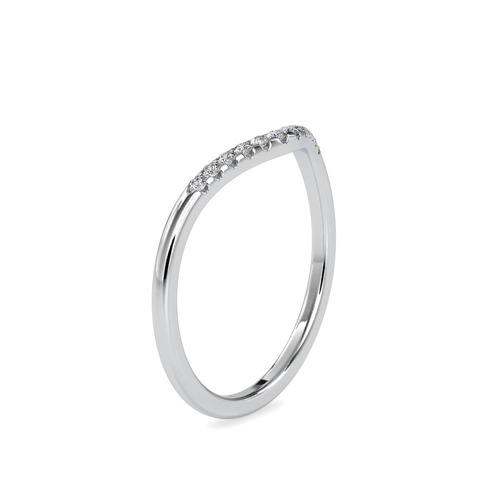 Curved French Pave Diamond Wedding Band