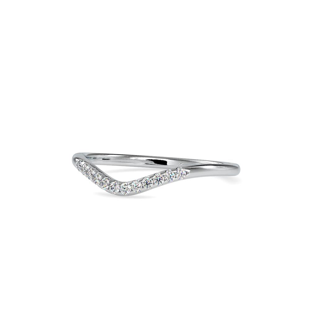 Curved French Pave Diamond Wedding Band